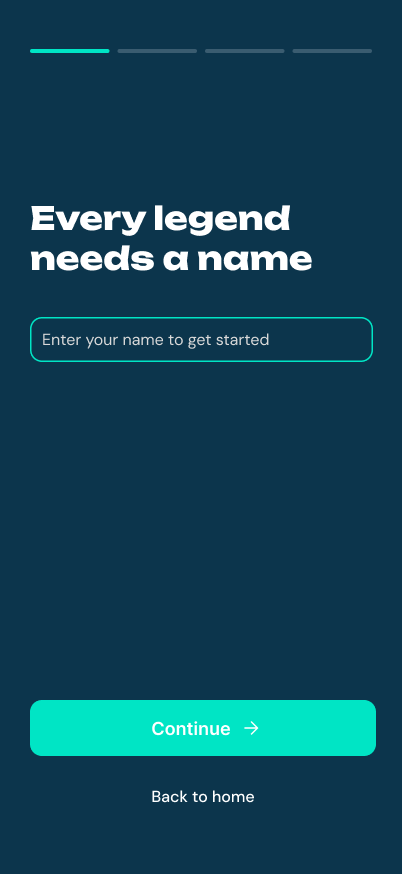 Name entry screen