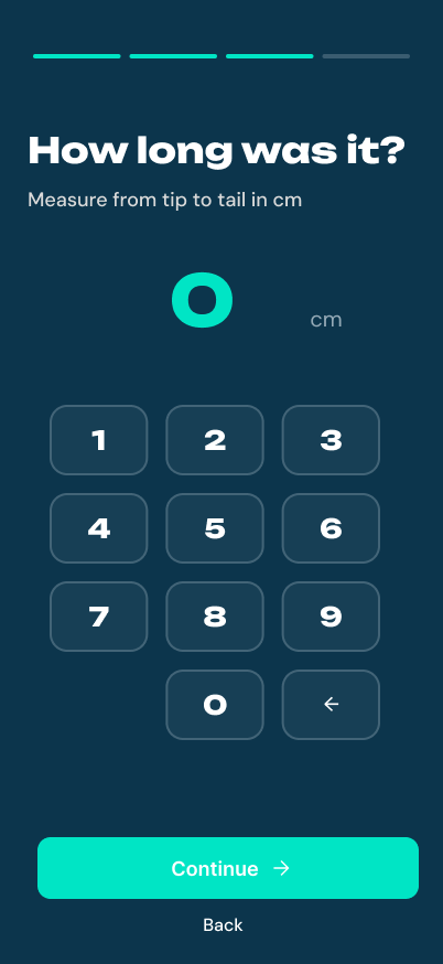 Length input screen